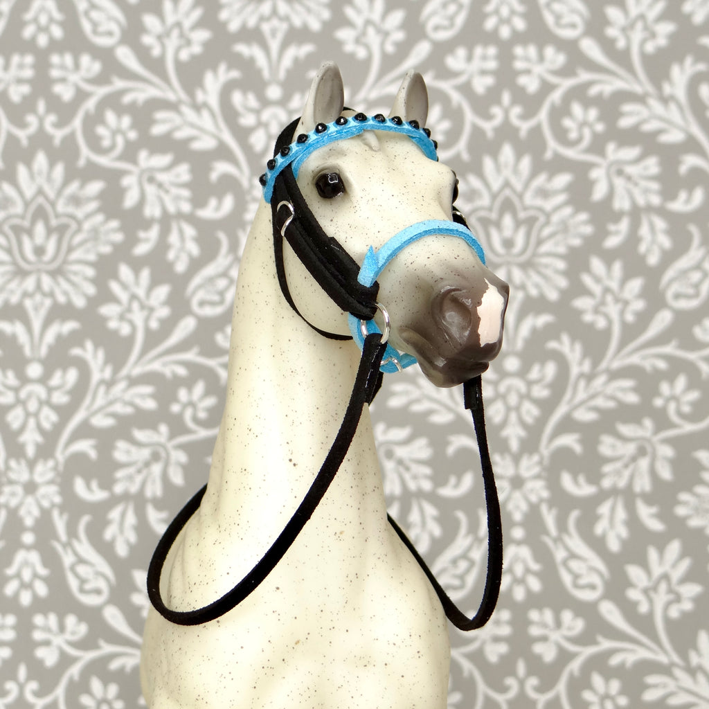 1:9 Black Realistic Bridle with Gems