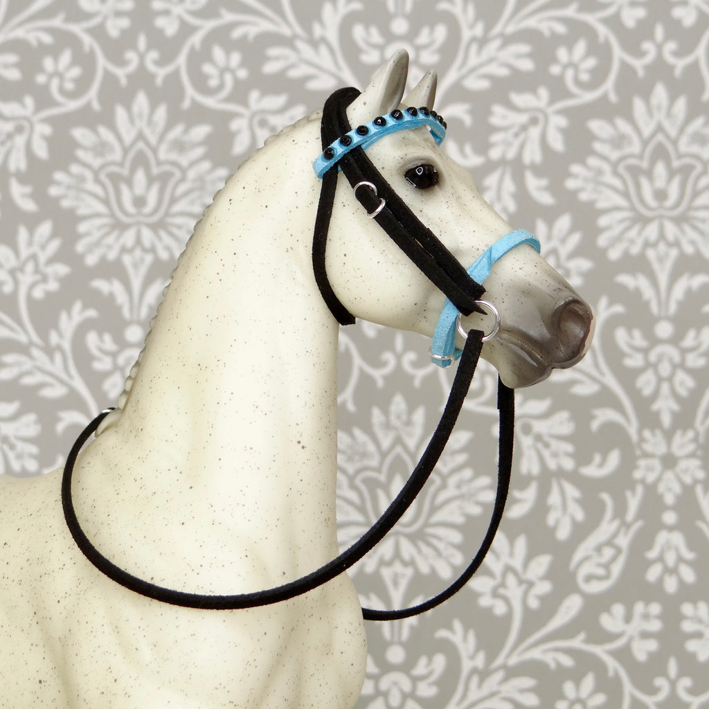 1:9 Black Realistic Bridle with Gems