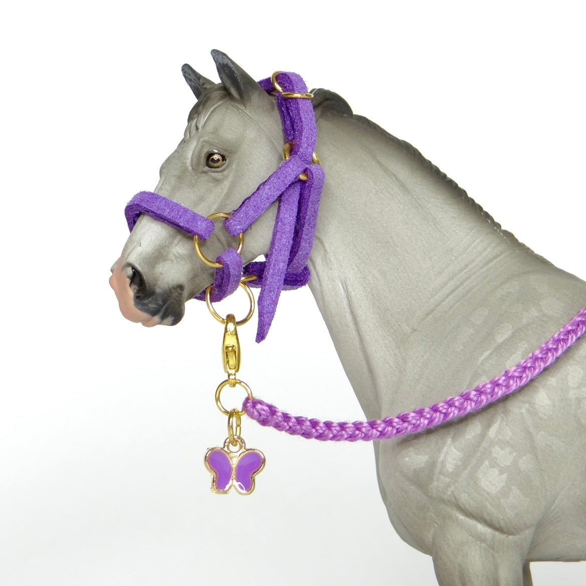 1:24 Purple Halter Braided Lead Butterfly Charm