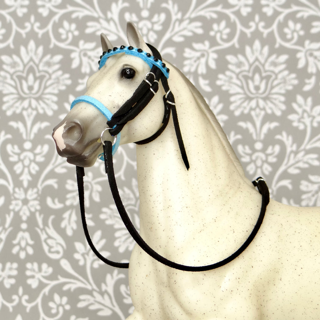 1:9 Black Realistic Bridle with Gems