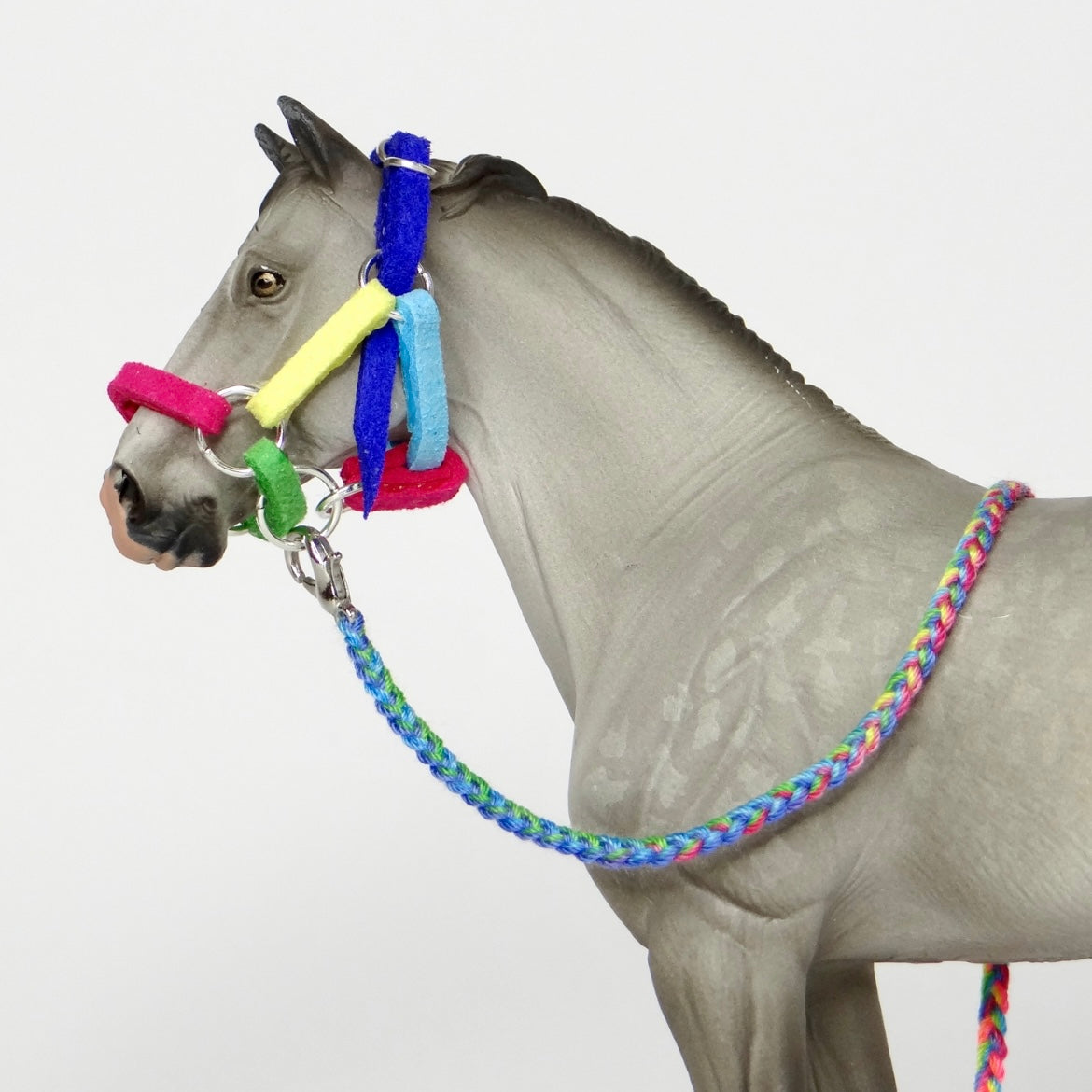1:24 Multi Colour Halter with Braided Lead