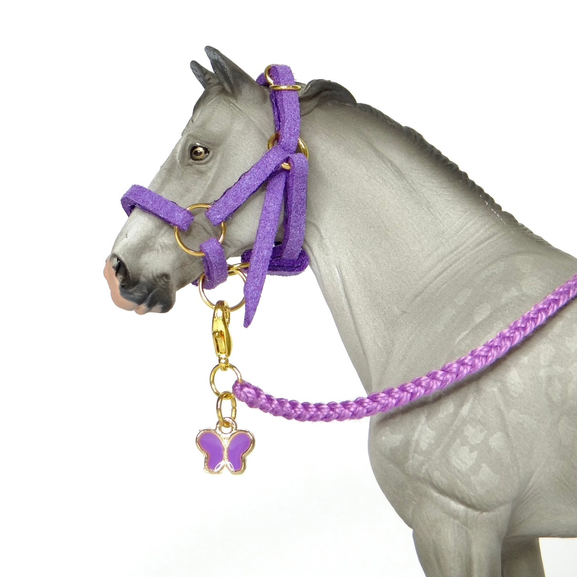 1:24 Purple Halter Braided Lead Butterfly Charm