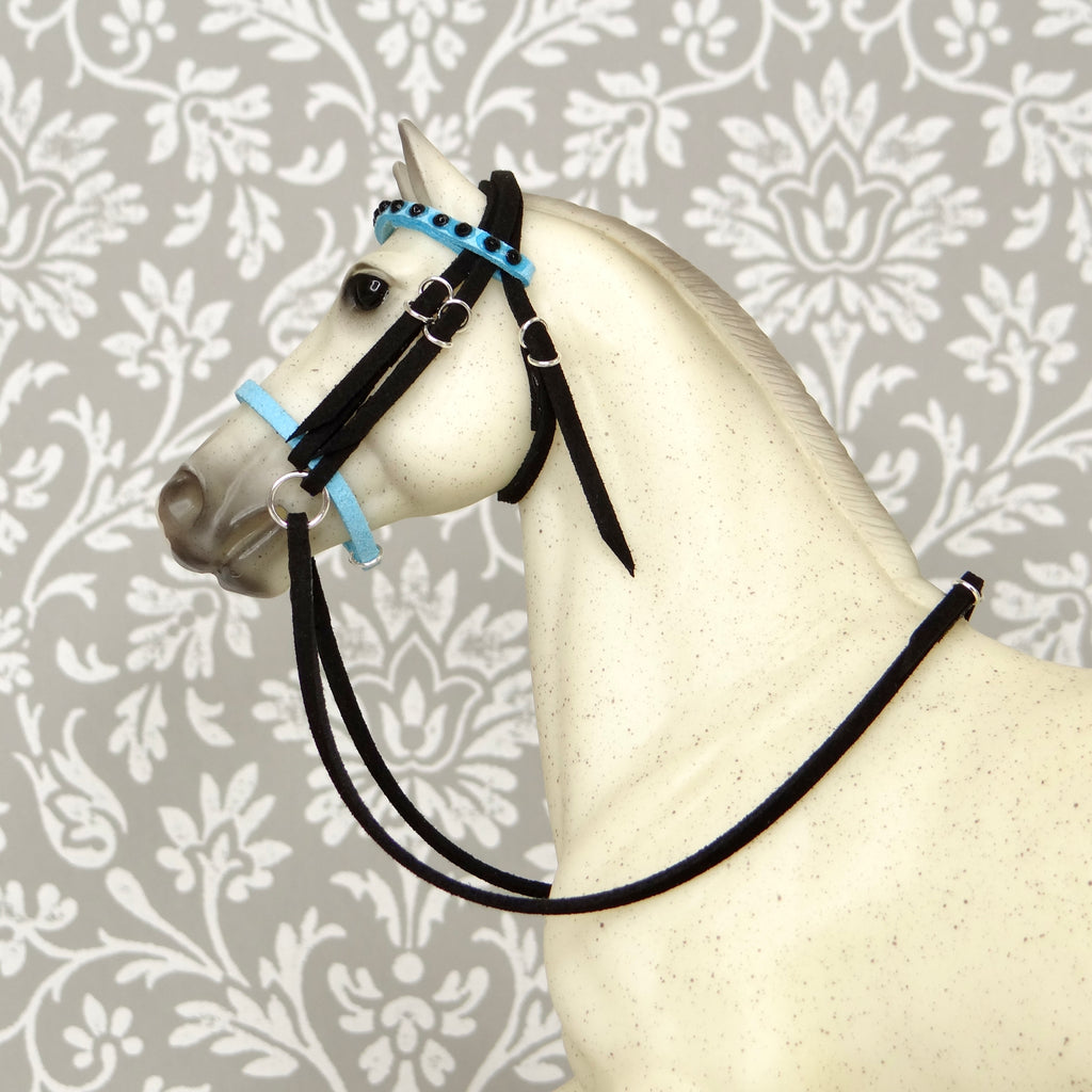1:9 Black Realistic Bridle with Gems