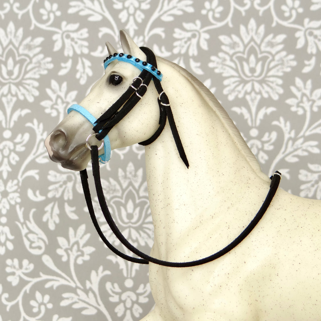 1:9 Black Realistic Bridle with Gems
